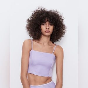 Zara satin crop top . Size M